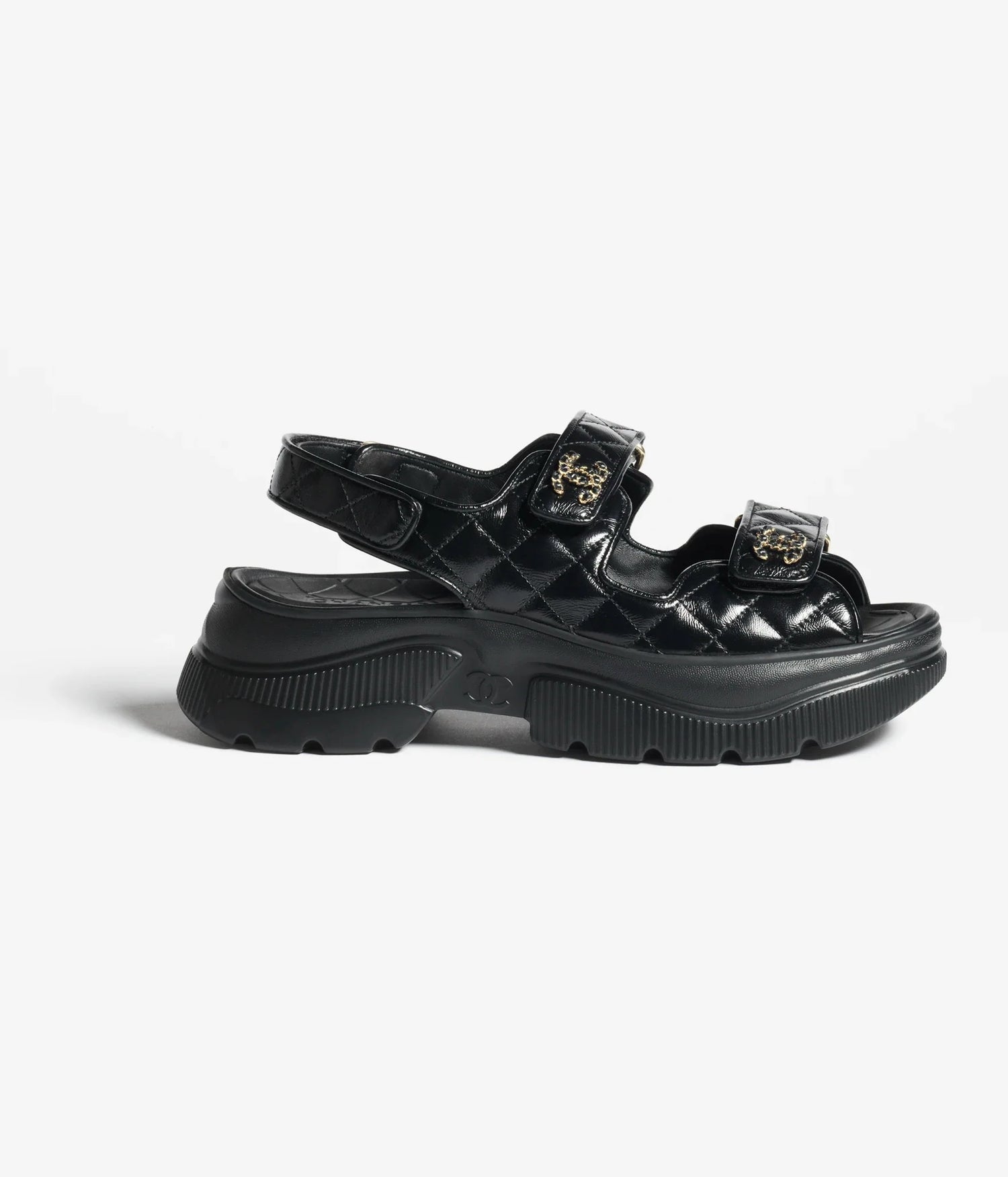 Chanel SANDALS Shiny Calfskin  Black