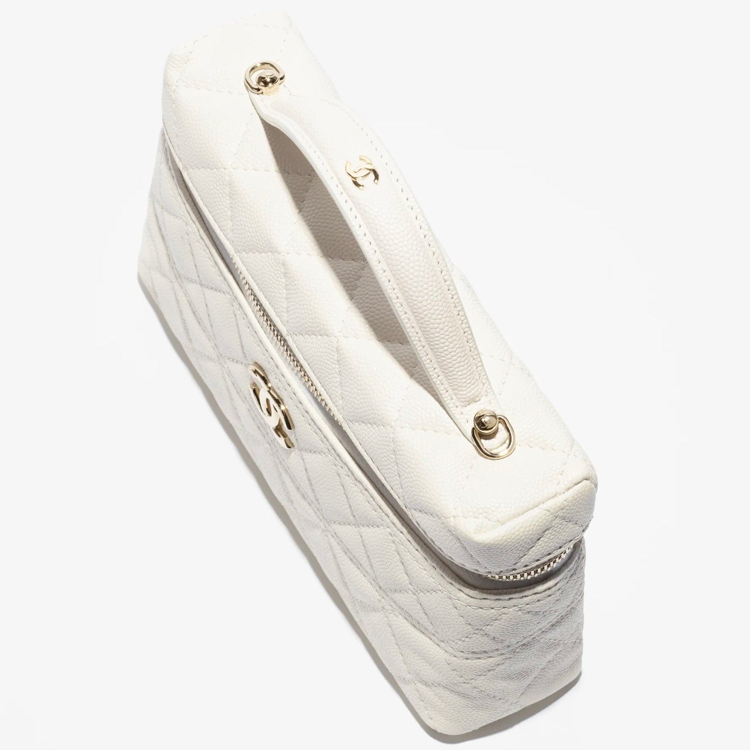 Vanity Top-handle with Chain Grained Shiny Calfskin
