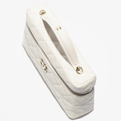Vanity Top-handle with Chain Grained Shiny Calfskin