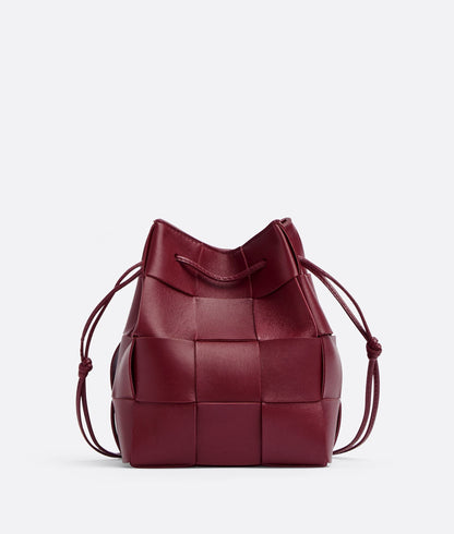 Small Cassette Cross-Body Bucket  “Bordeaux”