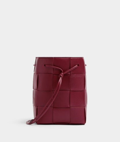 Small Cassette Cross-Body Bucket  “Bordeaux”