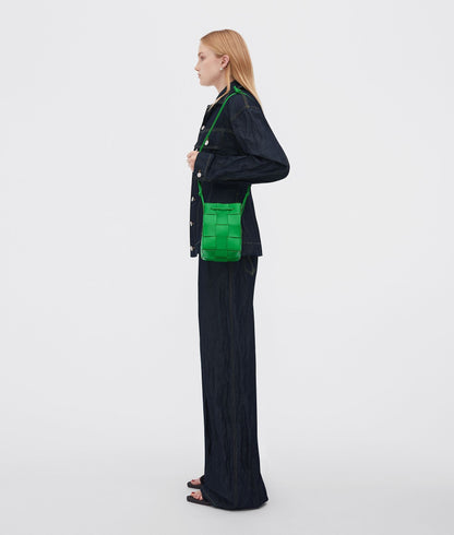 Small Cassette Cross-Body Bucket  “Parakeet”