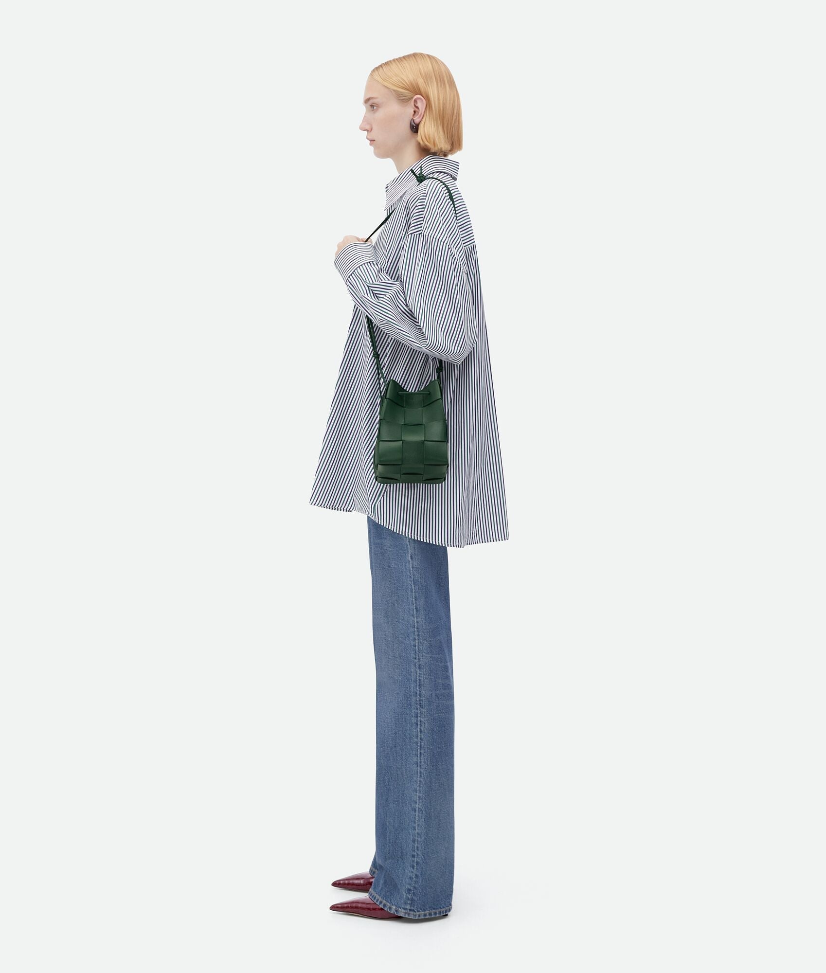 Small Cassette Cross-Body Bucket  “Raintree”