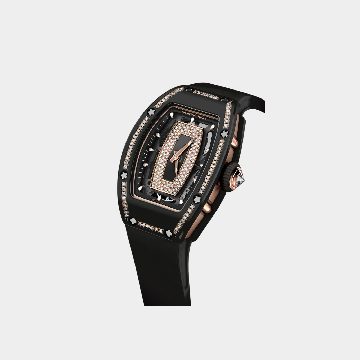 RM037 Black Ceramic Automatic Watch with Diamond &amp; Onyx Dial