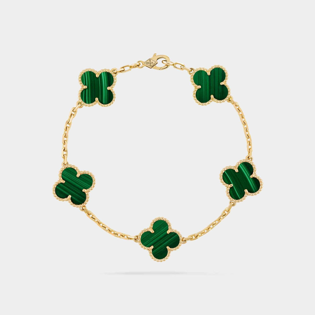 Alhambra Gold Motifs Bracelet Malachite