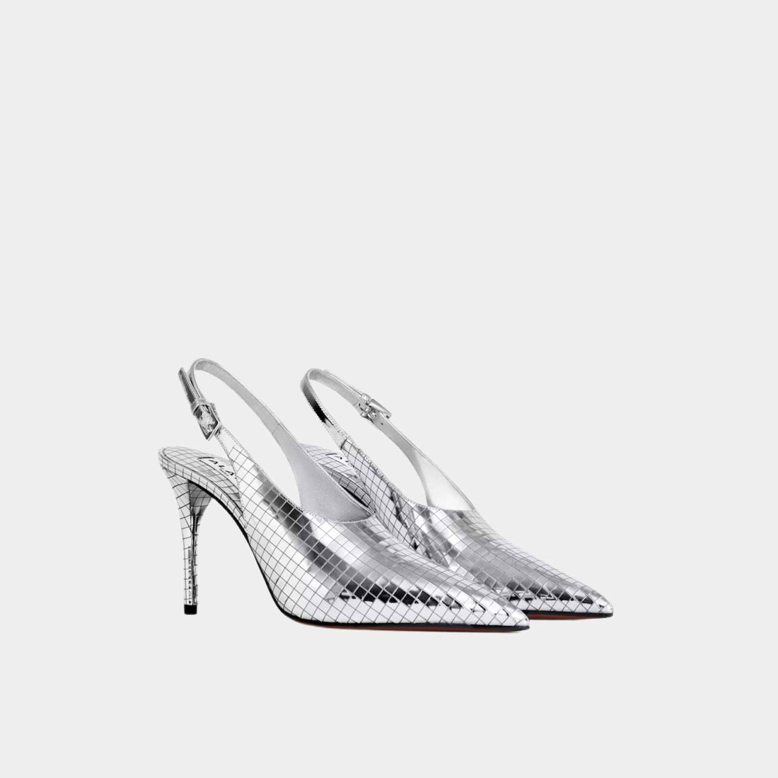 Art Deco Slingbacks In Mirror Calfskin