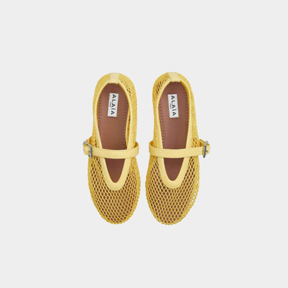 Ballet Flats In Classic Fishnet
