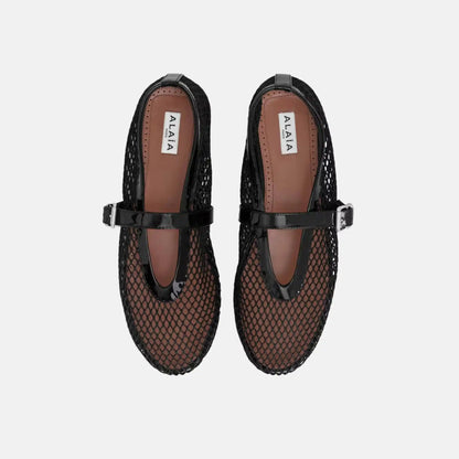 Ballet Flats In Fishnet