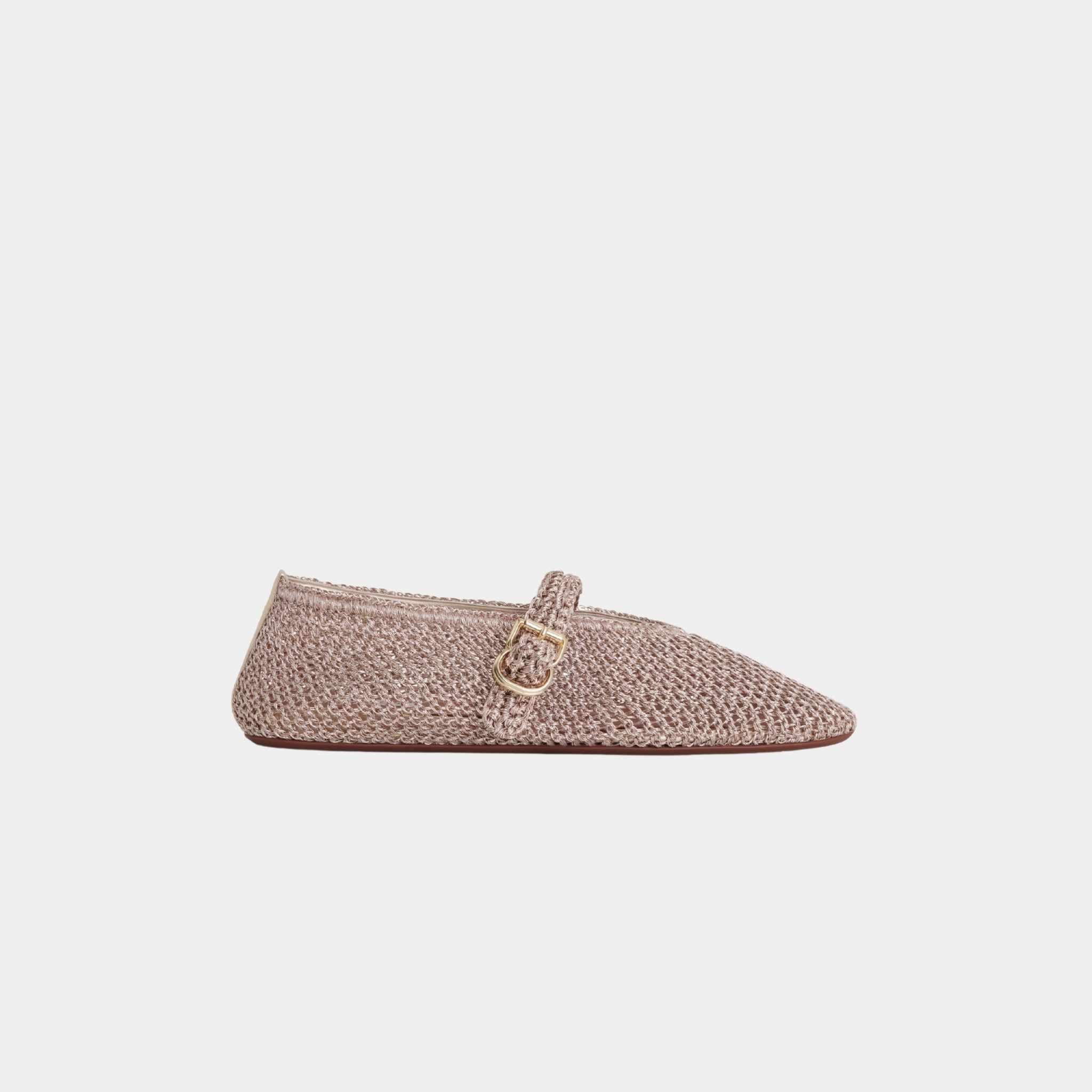 Ballet Flats In Knitted Lurex
