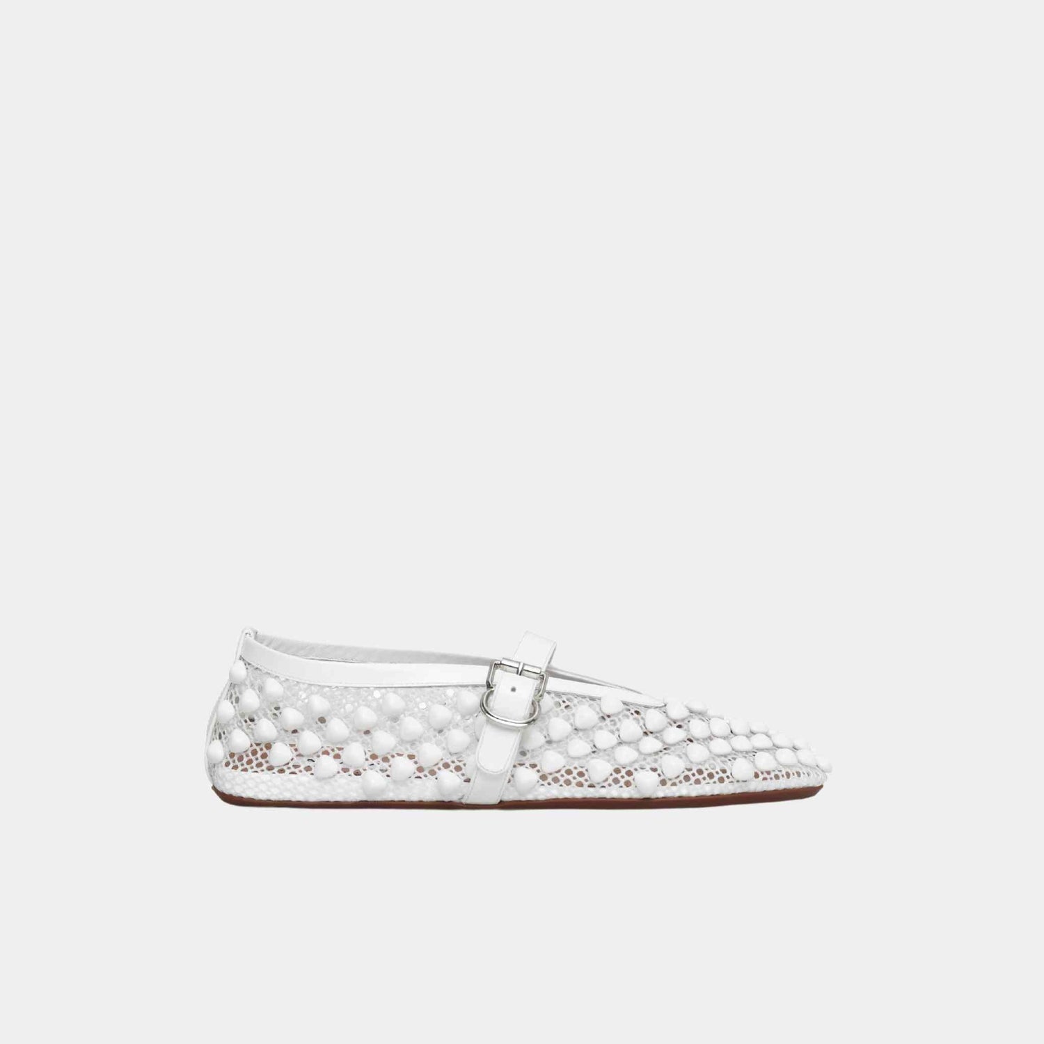 Ballet flats With Studs On Fishnet