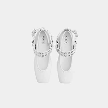 Biker Ballet Flats In Calfskin