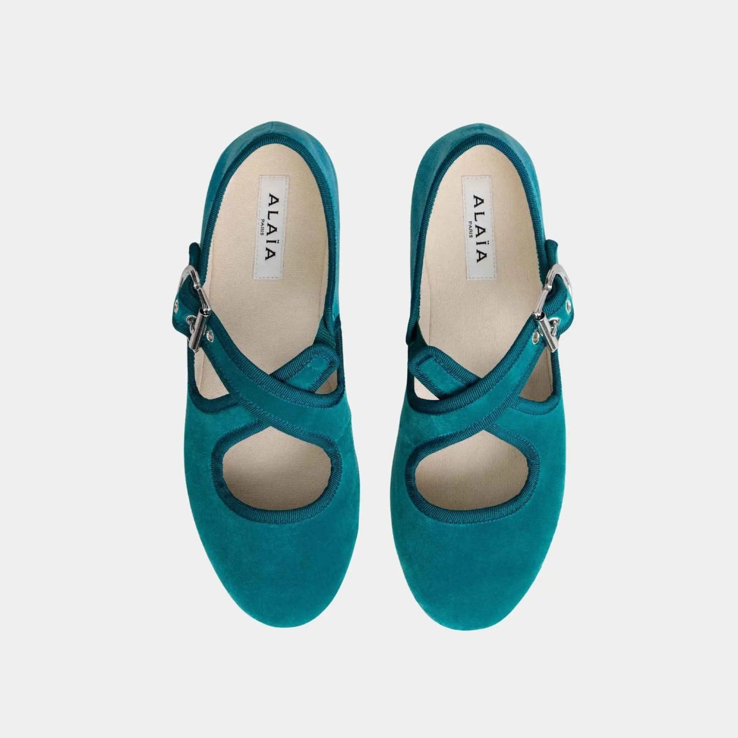 Criss Cross Ballet Flats in Velvet