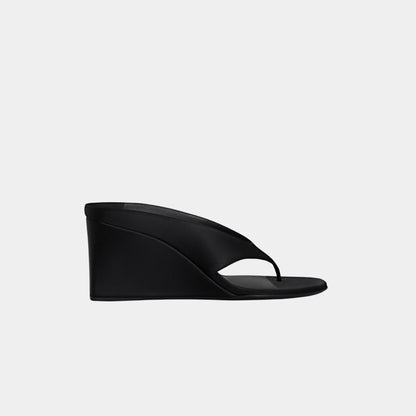 Cube Thong Mules In Satin