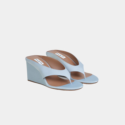 Cube Thong Mules In Satin