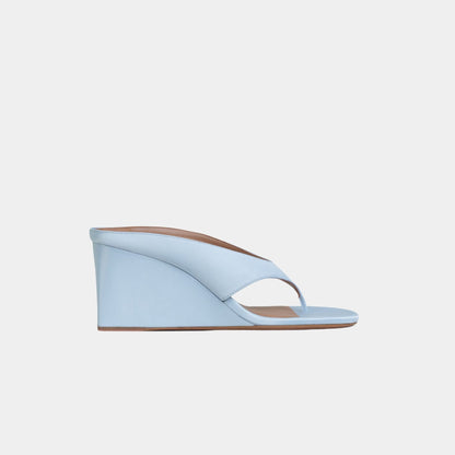 Cube Thong Mules In Satin