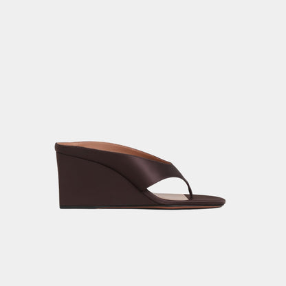 Cube Thong Mules In Satin