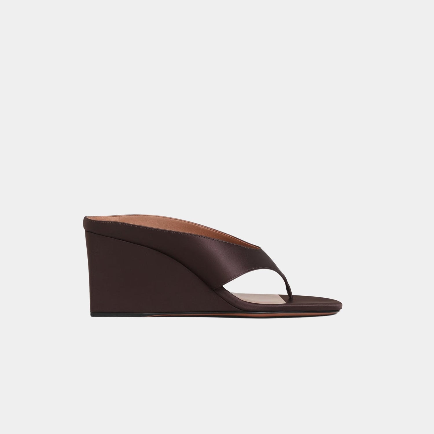 Cube Thong Mules In Satin