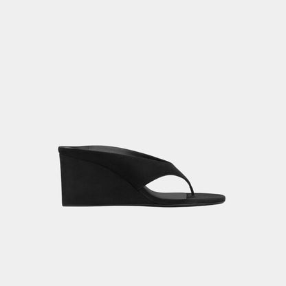 Cube Thong Mules In Suede Goatskin