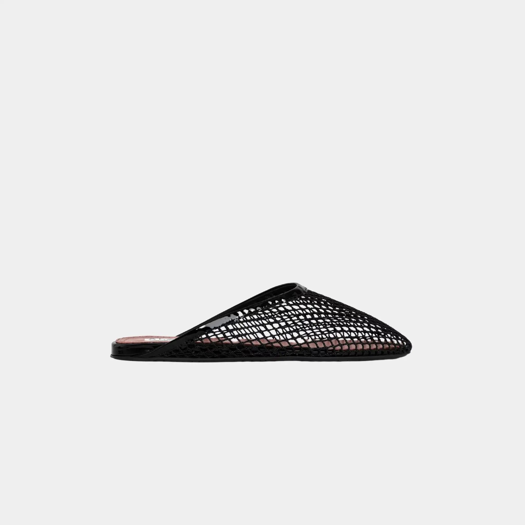 Flat Mules in Fishnet