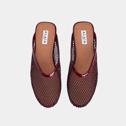 Flat Mules in Fishnet