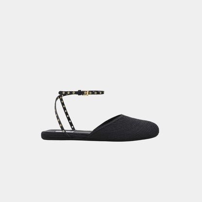 Flat Sandals in Paper Straw