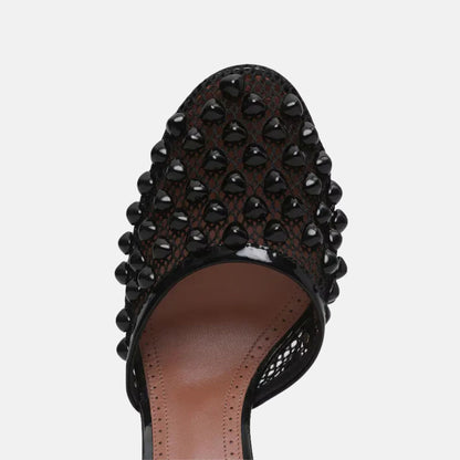 High Fishnet Pumps With Studs