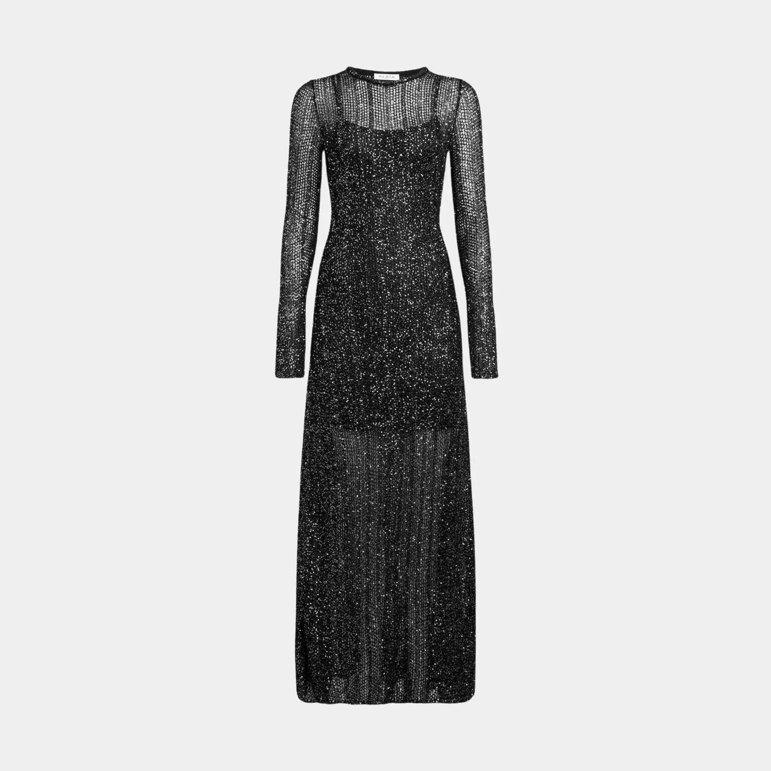 Long Sequin Knit Dress