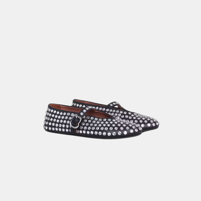 Strass Lambskin Ballet Flats