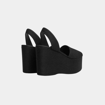 Wedge Sandals in Paper Straw