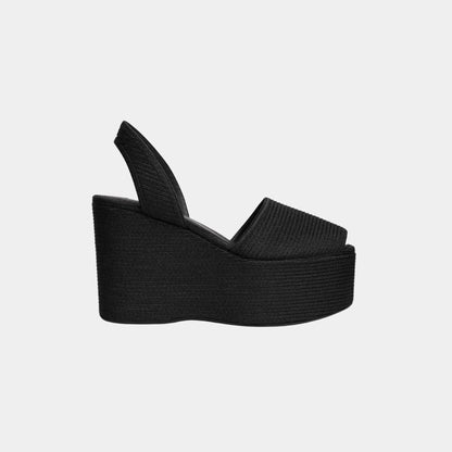 Wedge Sandals in Paper Straw
