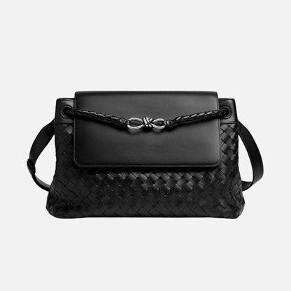 Andiamo Messenger Bag In Intrecciato Leather