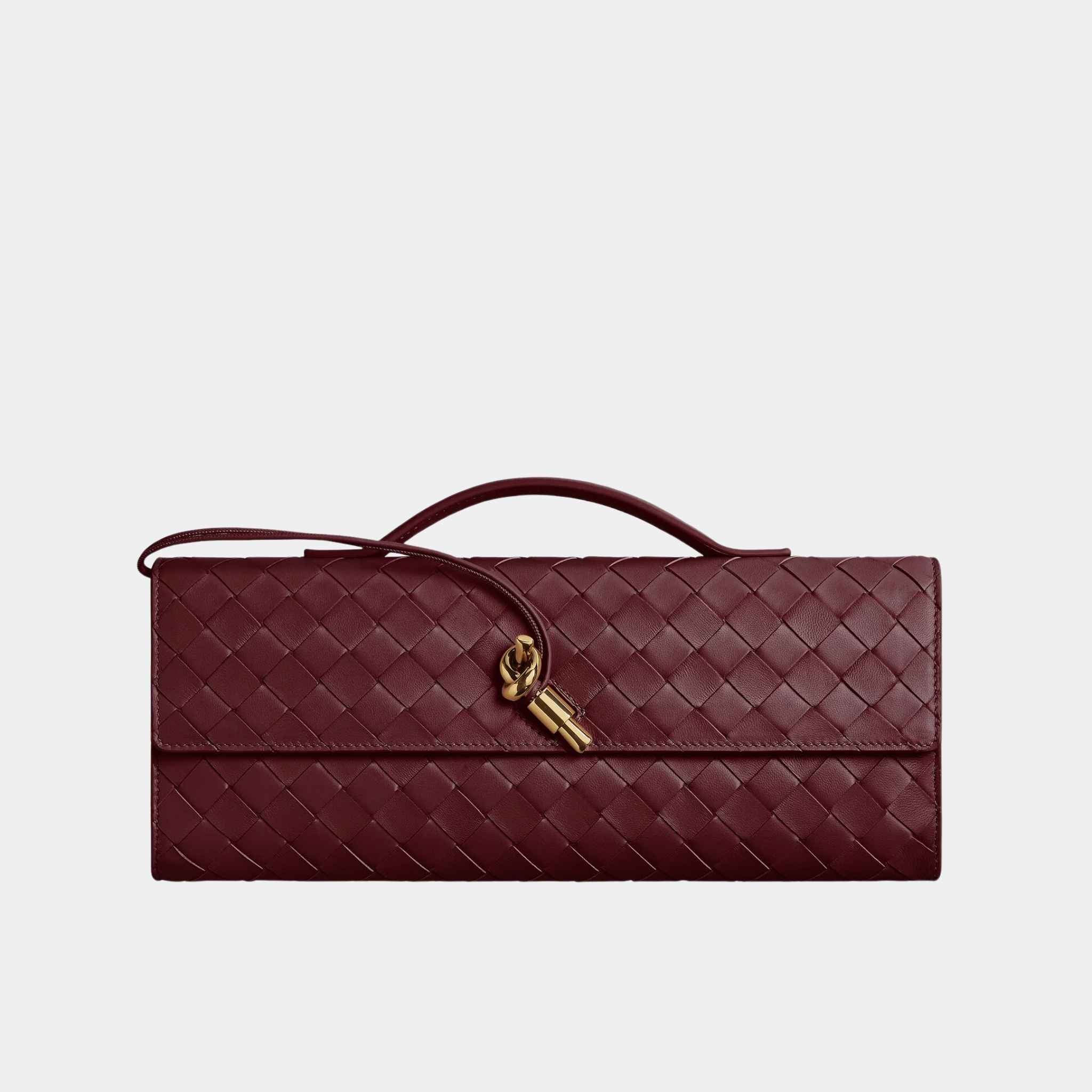 Andiamo Top Handle Clutch Intrecciato Leather