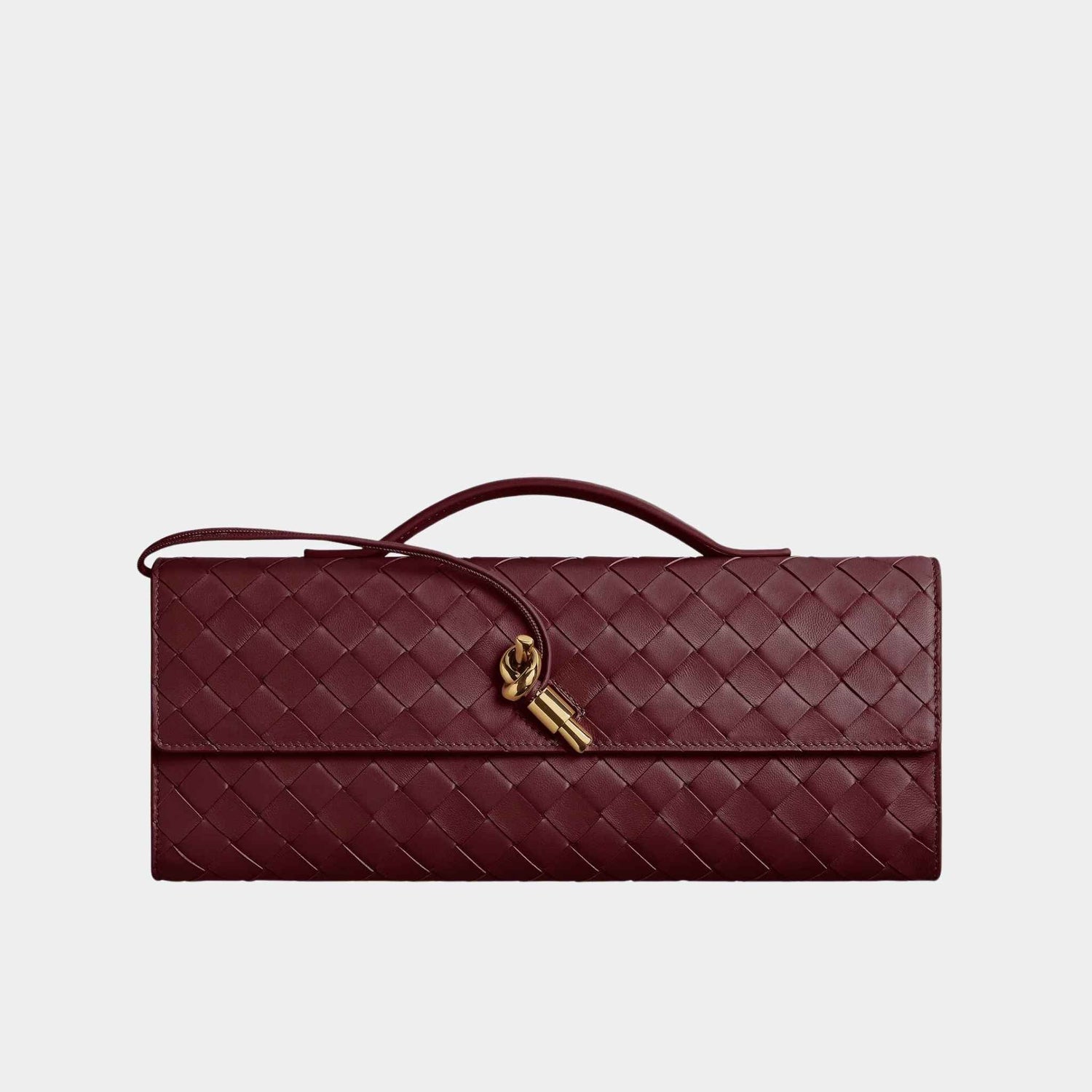 Andiamo Top Handle Clutch Intrecciato Leather