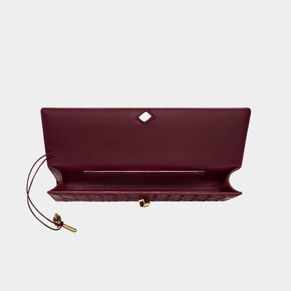 Andiamo Top Handle Clutch Intrecciato Leather