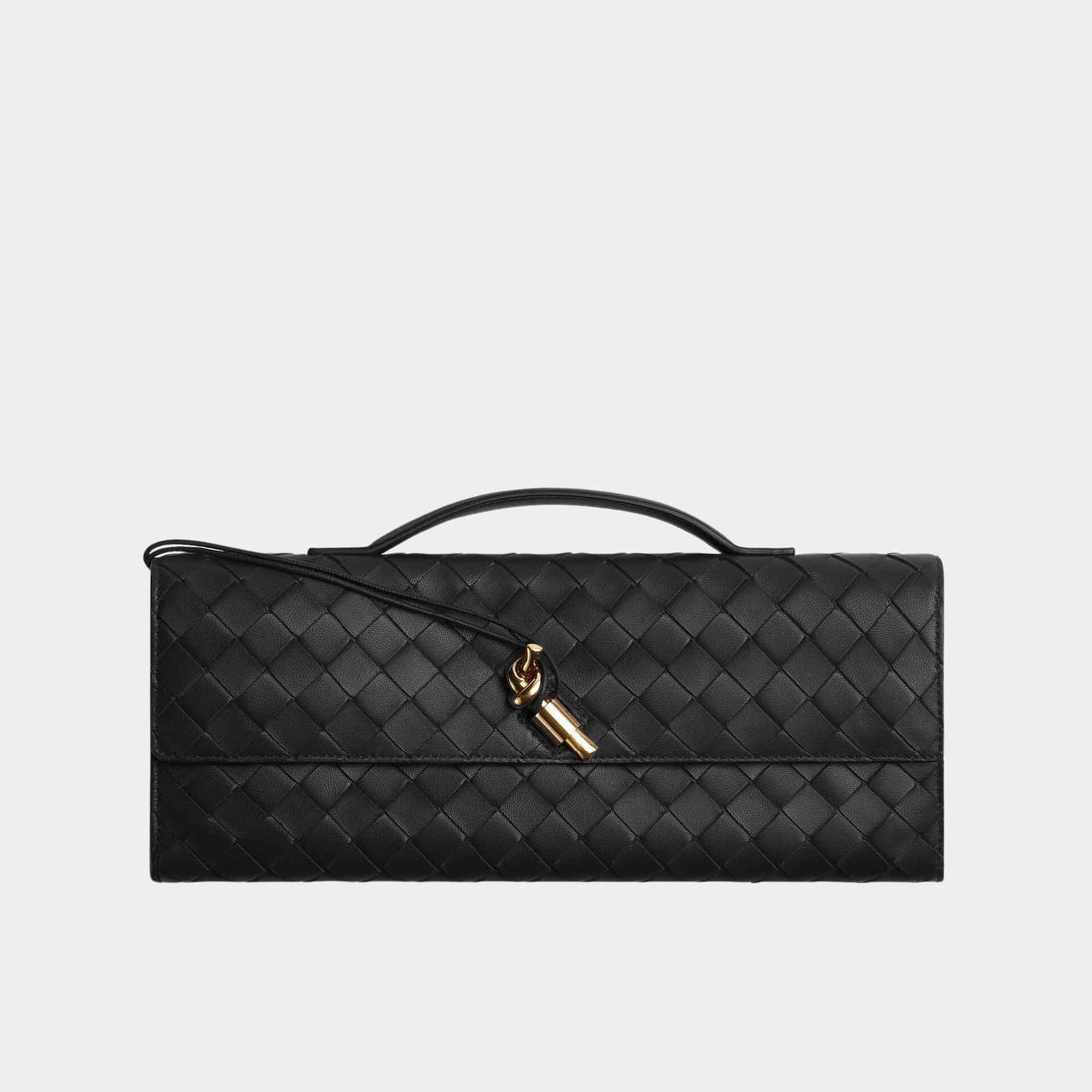 Andiamo Top Handle Clutch Intrecciato Leather