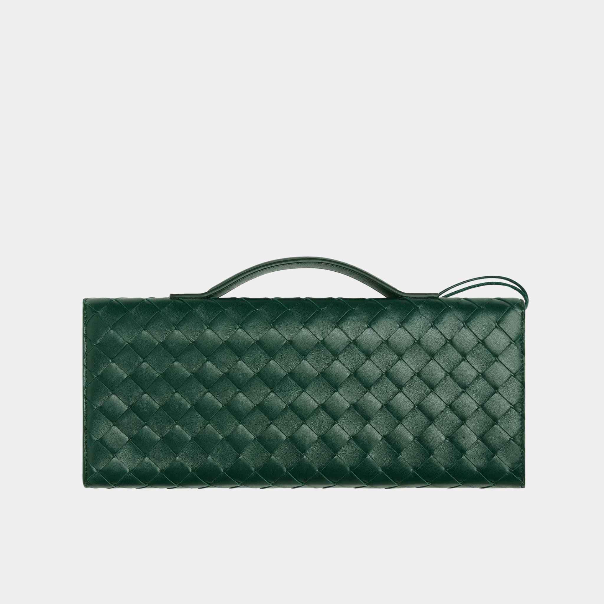 Andiamo Top Handle Clutch Intrecciato Leather