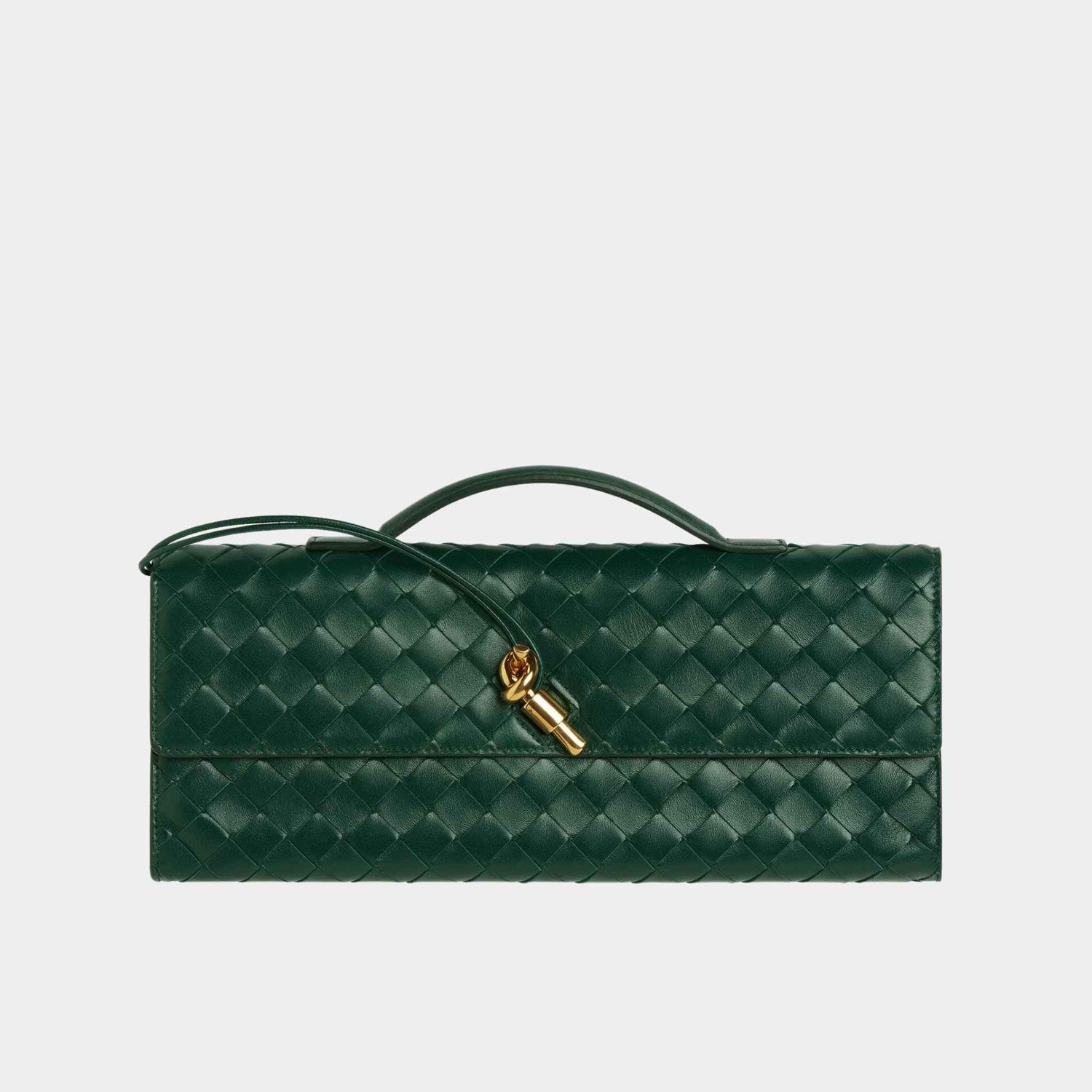 Andiamo Top Handle Clutch Intrecciato Leather