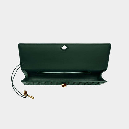 Andiamo Top Handle Clutch Intrecciato Leather