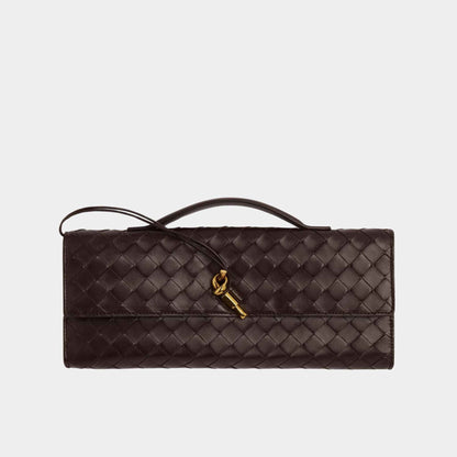 Andiamo Top Handle Clutch Intrecciato Leather