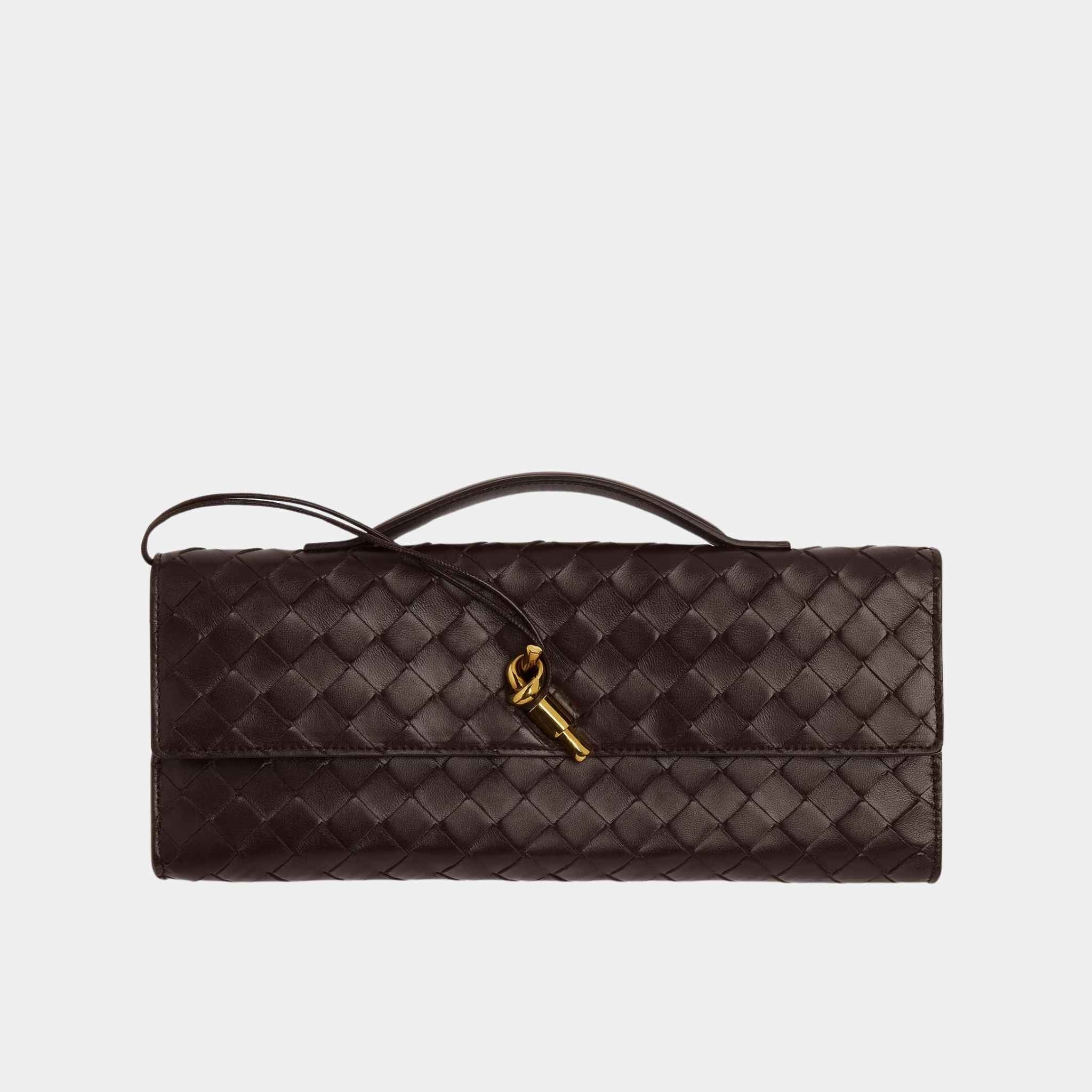 Andiamo Top Handle Clutch Intrecciato Leather