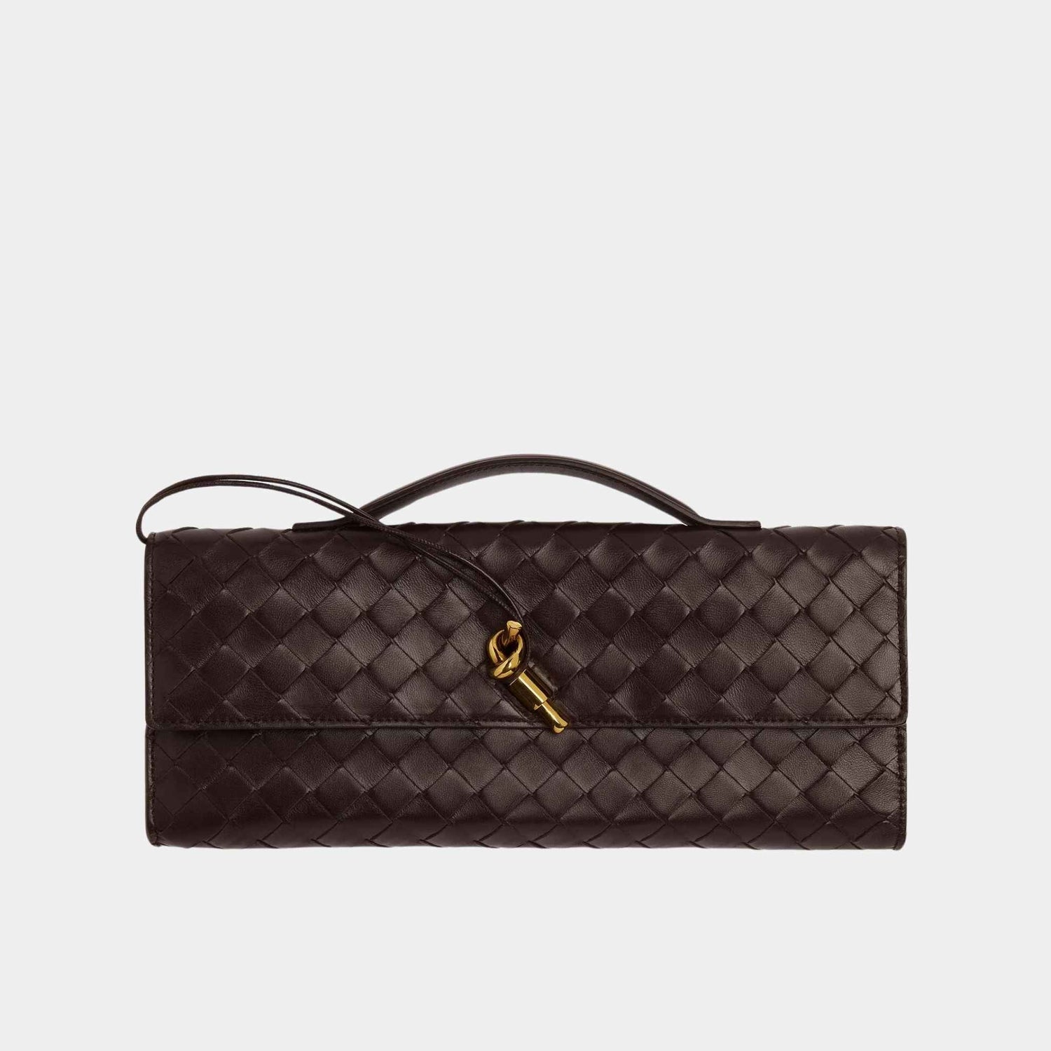 Andiamo Top Handle Clutch Intrecciato Leather
