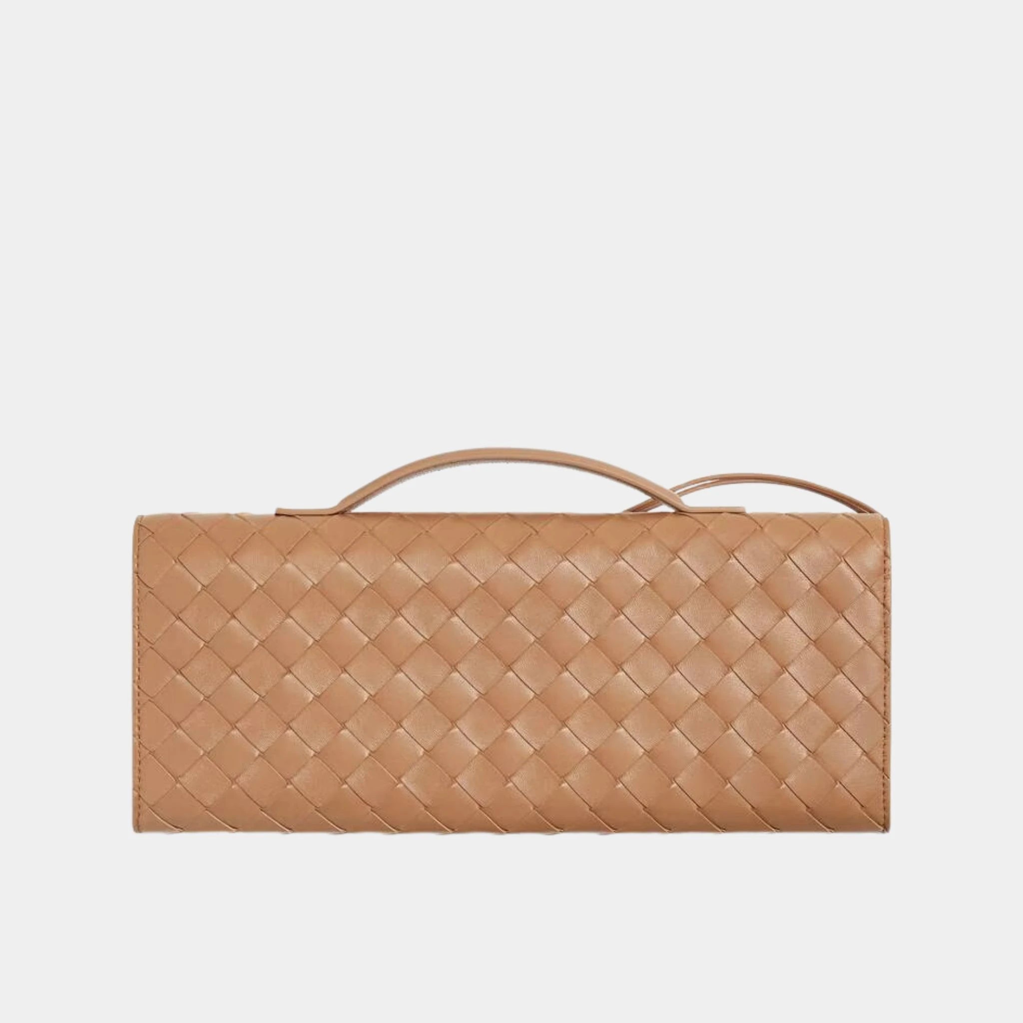Andiamo Top Handle Clutch Intrecciato Leather