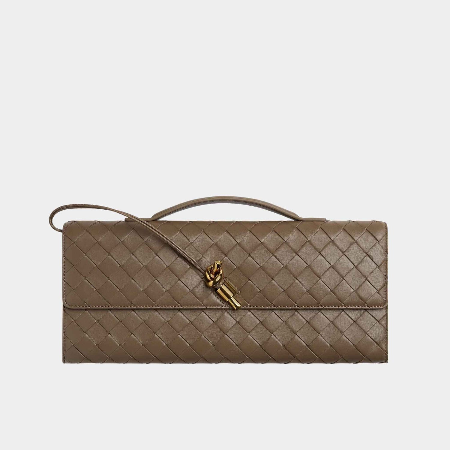 Andiamo Top Handle Clutch Intrecciato Leather