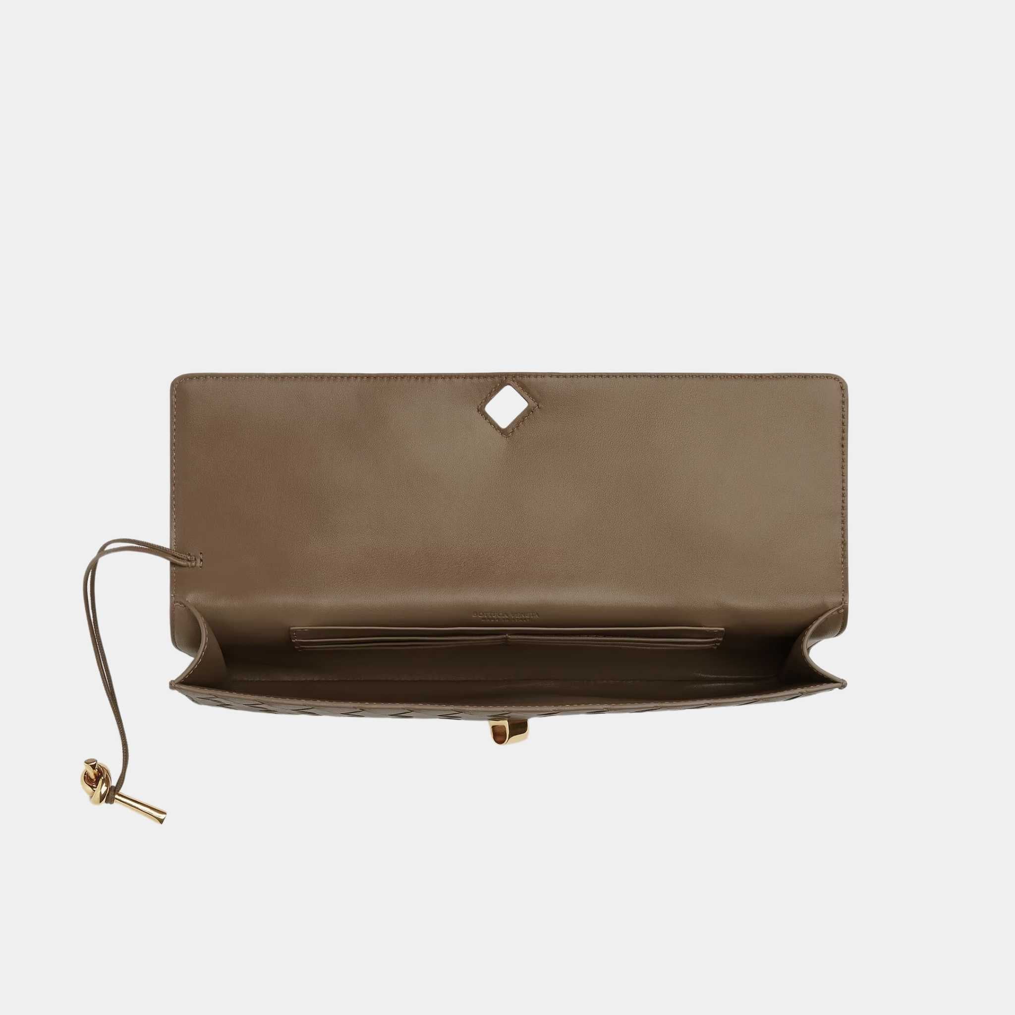 Andiamo Top Handle Clutch Intrecciato Leather