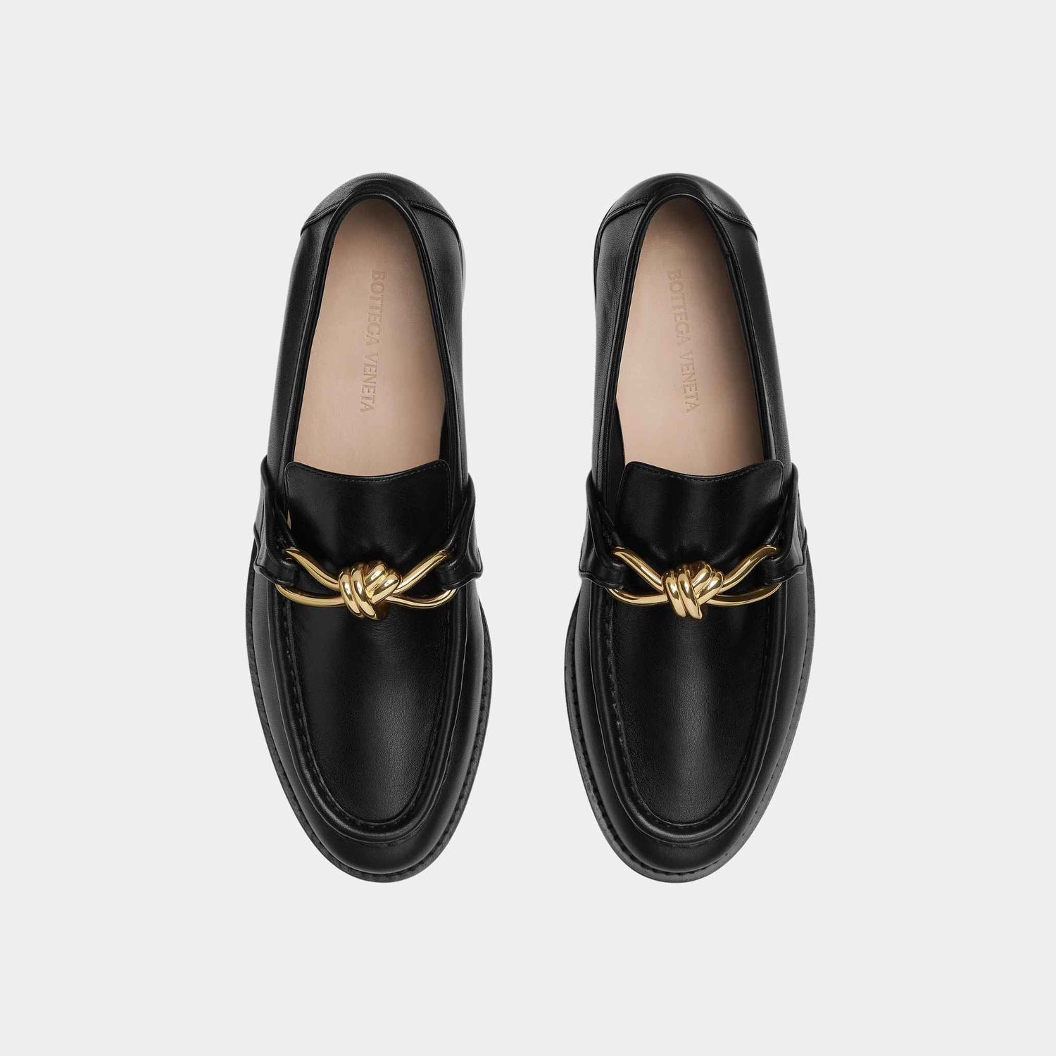 Astaire Loafer Soft Calfskin Metallic Knot Detail