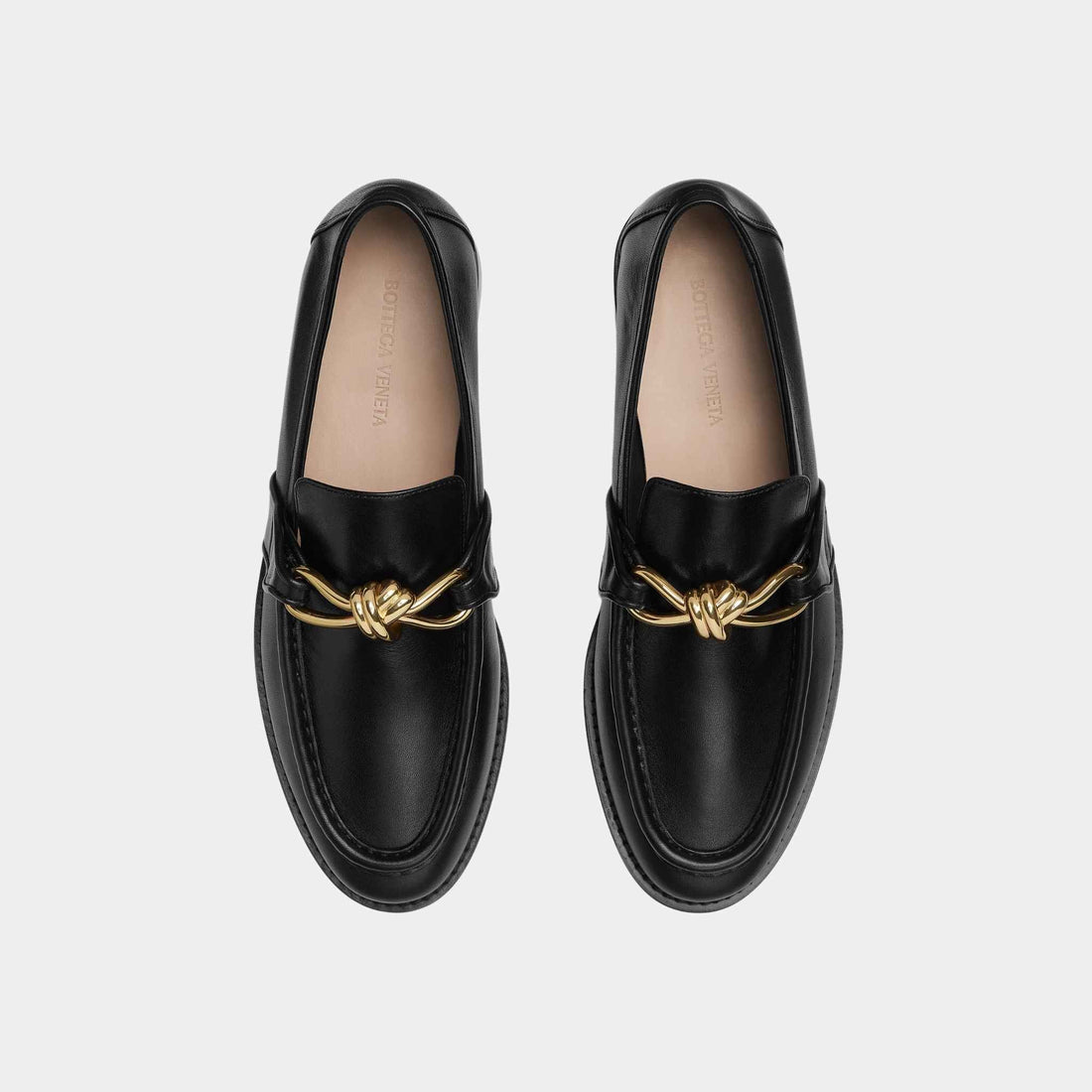 Astaire Loafer Soft Calfskin Metallic Knot Detail