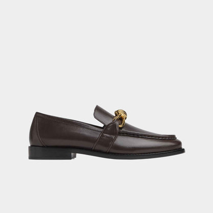 Astaire Loafer Soft Calfskin Metallic Knot Detail