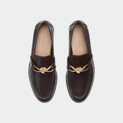 Astaire Loafer Soft Calfskin Metallic Knot Detail
