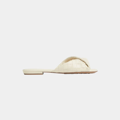 Blink Flat Mule Folded Detail in Intrecciato Leather