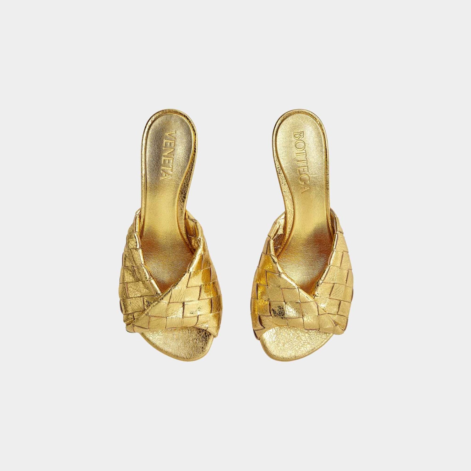 Blink Kitten Heel Mule Intrecciato Laminated Leather